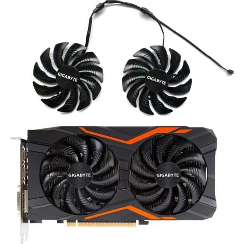 2Pcs New Fan T129215SU PLD09210S12HH DIY 4pin For Gigabyte GTX 1050 1060 GV-RX570 580 Aorus RX 470 480 R9 380X Graphics Card Fan