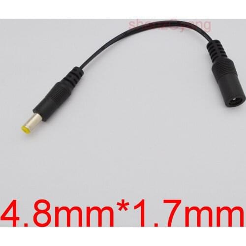 2000pcs High quality All copper brand new DC cable power jack female 5.5mm x 2.1mm plug male 4.8mm x 1.7mm Cable plug adapter