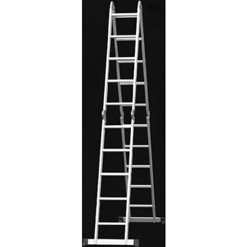 4*5 Practical Aluminum Alloy Folding Ladder 20-Step Joints Retractable Construction ladder Adjustable Telescopic Ladder Silver