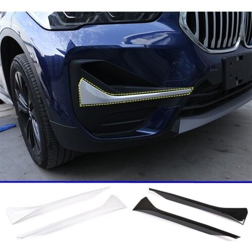 4 styles For BMW X1 F48 2020 Exterior Decoration Accessories Car Front Fog Light Strips Trim