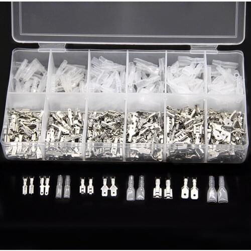 450PCS 2.8/4.8/6.3mm Crimp Terminals Insulated Seal Electrical Wire Connectors Spade Female Male Crimp Connector Assortment Kit