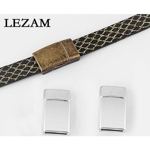 5 Sets Antique Silver Color/Bronze 10x2mm Magnetic Clasp For 10mm Flat Leather Bracelet Jewelry Accessories Findings