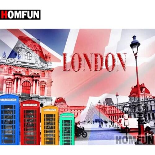 HOMFUN Full Square/Round Drill 5D DIY Diamond Painting "House landscape" Embroidery Cross Stitch 5D Home Decor Gift A17738