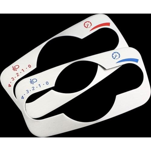 Carmilla Car Inner Aluminium Headlight Switch Adjust Panel Sticker Modified For Ford Fiesta Ecosport For Mondeo 2014 2015 2016