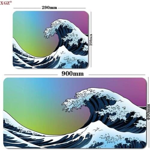 XGZ 90x40cm Big Wave Mouse Pad Big Lock Edge Mouse Pad Big Table Pad Mouse Pad XL Game Pad Office Work Anti-slip Mat/Game Csgo