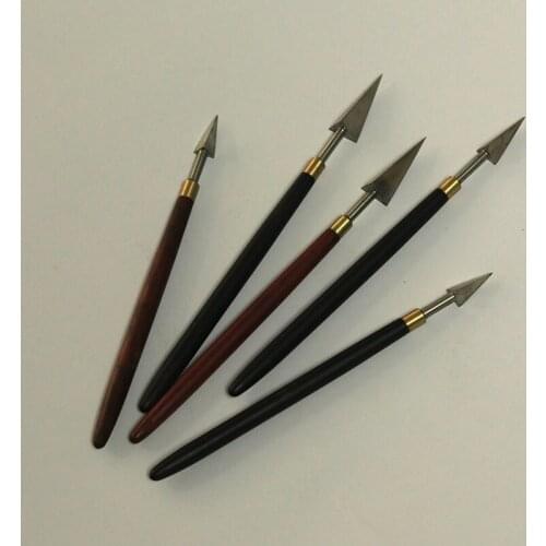 Pottery Tools Sand Teapot Special Tool Ceramic Pottery Tool Pot Lid Alloy Conical Triangle Knife Purple Light Sandalwood