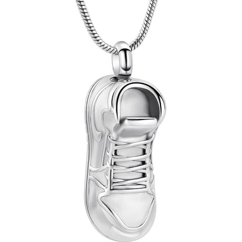 K001 Shoe Shape Cremation Jewelry for Ashes Pendant Holder Ashes for Pet Human Stainless Steel Keepsake Memorial Urn Necklace