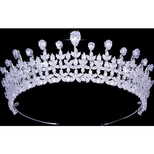Crown HADIYANA New Fashion Style Tender Tree Bud Design Women Wedding Birdal Hair Cilp Or Party Shine Jewelry BC4966 Corona