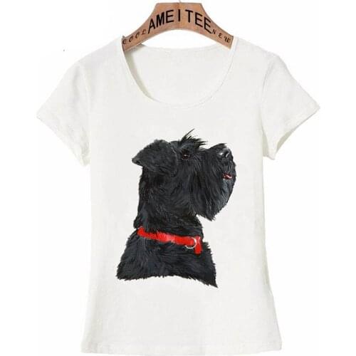Miniature Black Schnauzer Head Print T-Shirt New Summer Women t-shirt Fashion Dog Casual Tops Female Novelty Cool Woman Tees