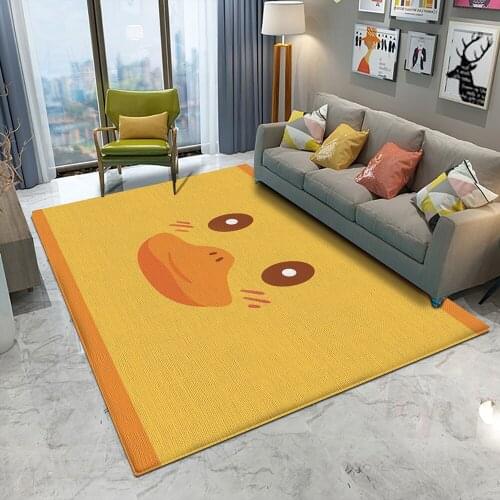 Fashion Little Yellow Duck Pattern Children Carpet Non-Slip Children Safety Flannel Carpet Baby Hand Print Carpet Baby Play Mat