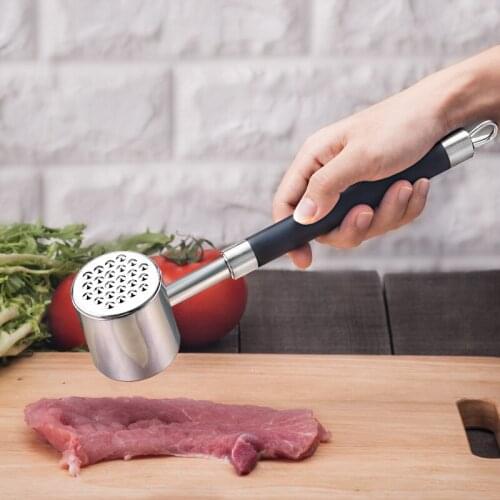 304 Stainless Steel Kitchen Meat Hammer German Pork Chop Hammer Two Sides Loose Tenderizers Portable Steak Pork Tools