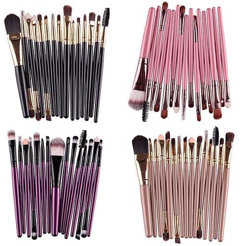 15 Pcs Makeup Brush Set Powder Foundation Eyeshadow Eyebrow Concealer Lip Brush Cosmetic Tool Makeup Brush Set