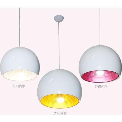 New Simple Aluminum Restaurant Lamp Semi Circular Single-head Double-layer Lampshade Fashion Creative Sweet Pendent Ring Light