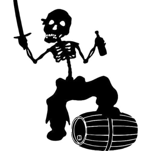 Pirate Skeleton High Quality Car Decoration Decals Personalized Pvc Waterproof Car Window Decals Black/white, 16cm*12cm