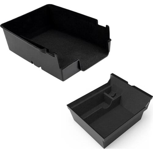 Center Console Organizer Tray for 2021 Tesla Model 3 Y Accessories Flocking Front and Rear Armrest Storage Box, 2PCS