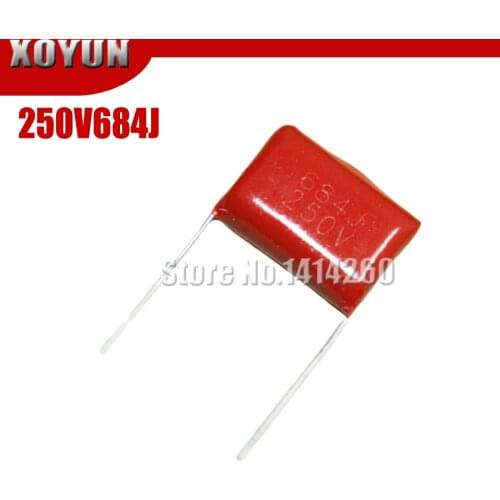 10pcs/lot CBB 250V684J 0.68UF 680NF Pitch 15MM 684J 250V CBB Polypropylene film capacitor