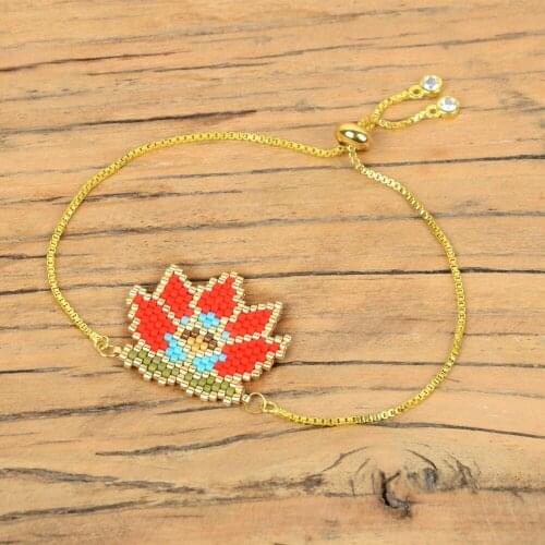 Stainless Steel Vacuum Gold-plated New Plant Series Miyuki Simple Female Bracelet