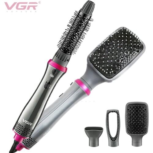 VGR 4 In 1 Negative Ion Comb Multifunctional Hot Air Hair Dryer Straightening and Curling Dual-purpose Straightening Comb V-408