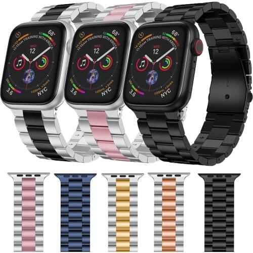 For apple watch se Bracelet series 6 5 4 44mm 40mm classic stainless steel strap for iwatch band 3 42mm 38mm women men correa