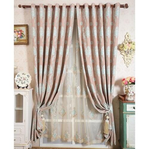 Luxury European Style Modern Curtain Chenille Jacquard Printed Curtains for Living Room Bedroom Home Tulle Curtains Decoration