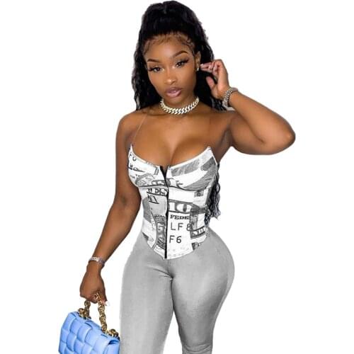 Sexy Print Corset Crop Tank Top Strapless Shirt Streetwear Party Night Tshirts Summer Clothes Outfit