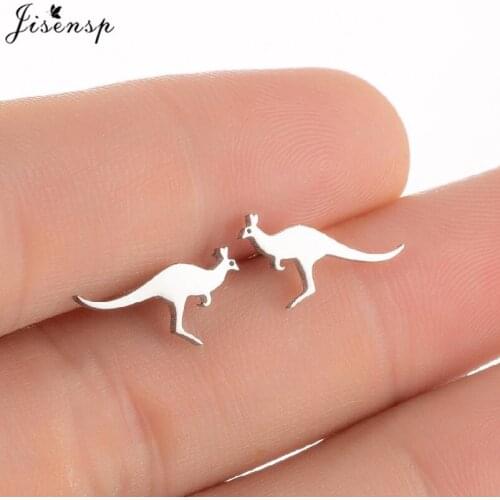 Trendy Cute Animal Australia Kangaroo Stud Earrings for Women Tropical Animal Stainless Steel Ear Piercing Jewelry Girls Brincos