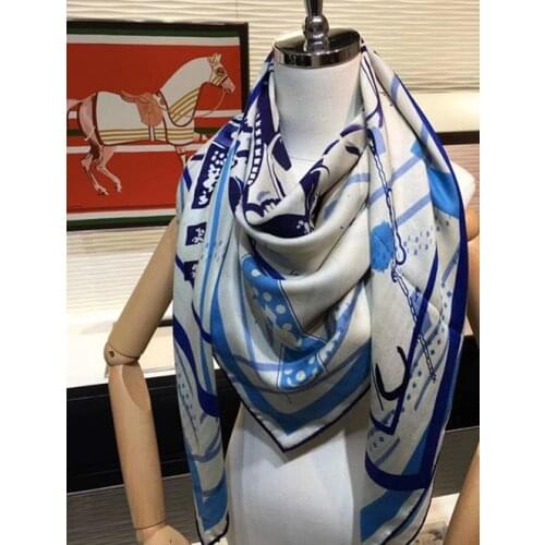 2020 new arrival autumn spring classic design 140*140 cm animal scarf 65% cashmere 35% silk scarf wrap for women lady girl