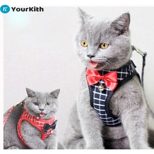 YourKith Nylon Dog Cat Harness Vest Printed Dog Harness Puppy Small Medium Dogs Cats Harness For Chihuahua Walking Leash