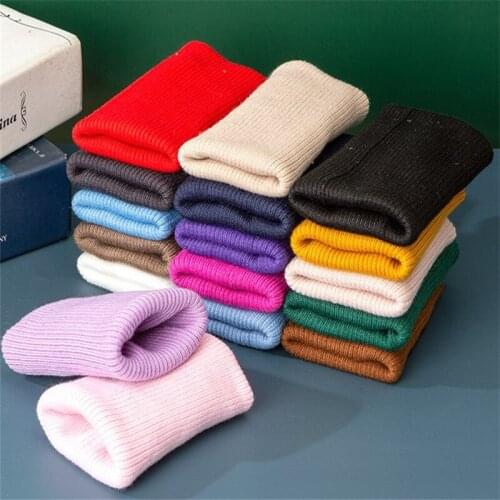 Tubular Knitted Rib Cuff Fabric High Stretch Cuff Hem Collars Diy Jackets T-shirt Material Sewing Sweatshirt Accessories 8*40 Cm