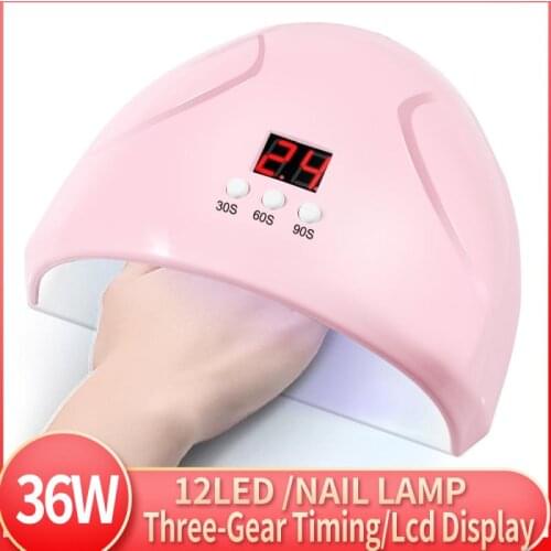 36W Nail Dryer UV Lamp LED Lamp For Nails With 18 LEDs Dryer Lamp For Curing Gel Polish Auto Sensing Nail Manicure Tools