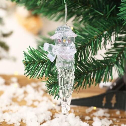 Christmas wedding party home decoration hanging transparent snowman crystal snowflake holiday decoration accessories