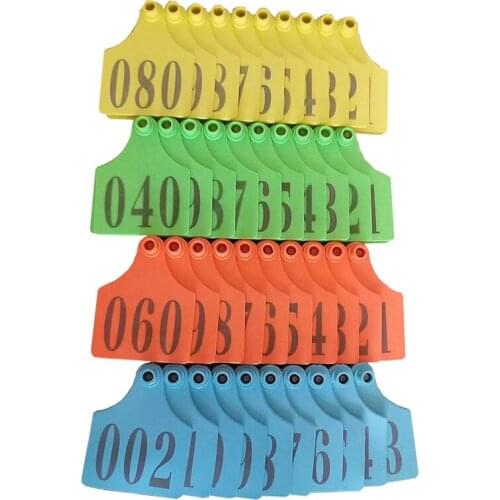 Cattle Ear Tags Cow Larger Plastic Livestock Ear Tags for Hog Swine Sow Ear Tags with Number 001-100