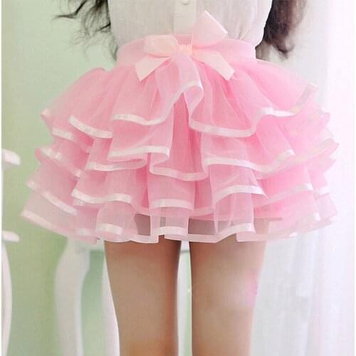 Tutu Skirt Girls Cake Tutu Pettiskirt Dance Mini Skirt Birthday Princess Ball Gown Children Kid Clothes Multi-layer Tulle Skirts