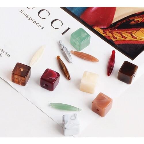 DIY imitation Turquoise jade jewelry accessories resin square long oval earrings earrings pendant pendant material