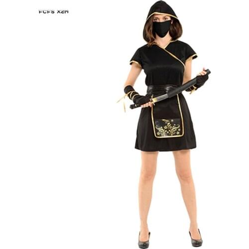 Women Halloween Ninja Costumes Female Warrior Cosplay Carnival Purim parade Masquerade Stage Show Role Play party dress