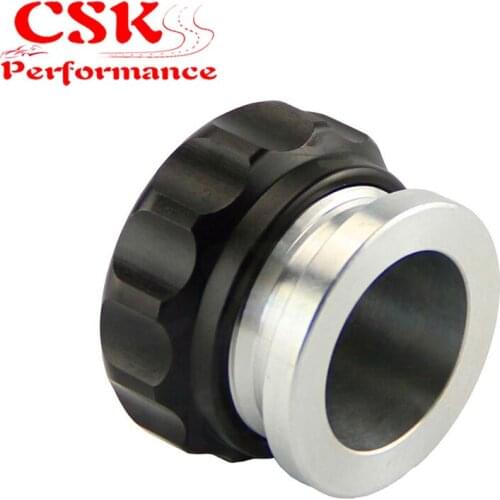1" 25.4mm ID Aluminium Weld On Filler Neck & Cap Oil Fuel Expansion Water Tank Black / S