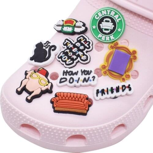 1pcs Funny chicken Shoe Charms Accessories DIY cat Coffee Turkey Shoe Decorations fit women croc Clog jibz Kid X-mas Party Gifts