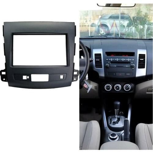 2 Din Car Stereo Radio Fascia Panel Fram Mount Kit for Mitsubishi Outlander 2008-2012