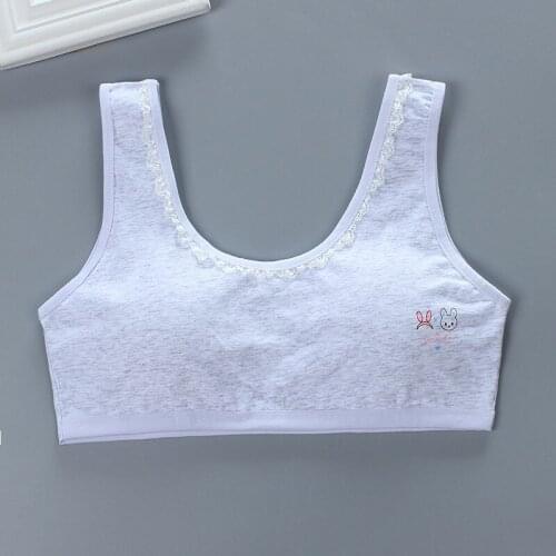 Girls bra developmental vest-style lace cotton with inserts cartoon sports 12 breathable and sweat-absorbent 14 years old