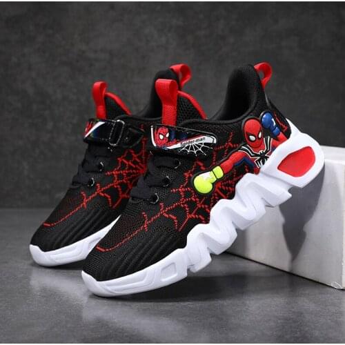 Kids Leather Spiderman Shoes, Frozen Princess Sneakers, Casual, Sport, Running, Boys and Girls, Hot Spring Children shoes