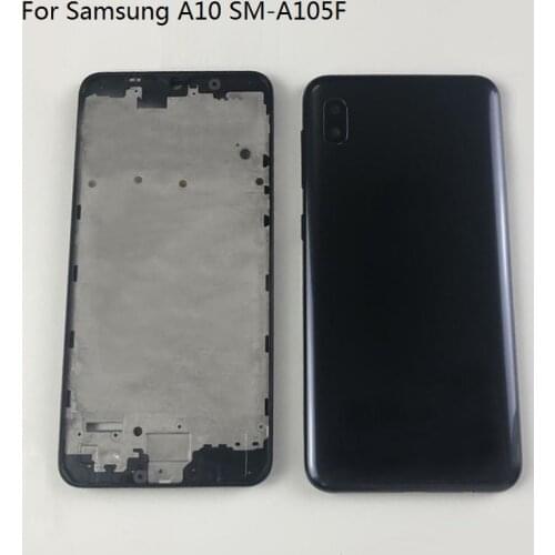 For Samsung Galaxy A10 2019 A105 A105F SM-A105F/DS Housing Front Lcd Display Frame + Back Rear Battery Cover Case Side Button