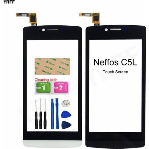 For TP-Link Neffos C5L Touch Screen Digitizer C5L 4.5'' Touch Front Glass Panel Sensor Phone Assembly Parts