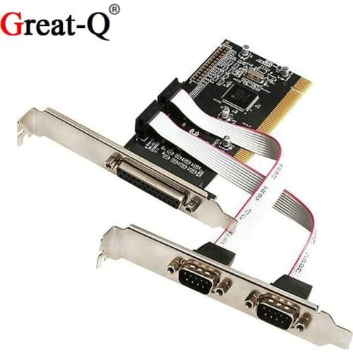 Dual RS232 Serial COM & Printer Parallel Port LPT to PCI Adapter Converter riser Card AX9865 Chipest