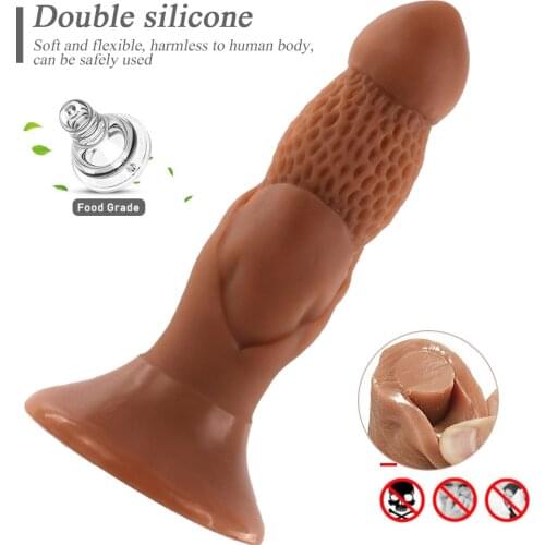 NNSX Double Layer Liquid Silica Gel Flesh Anal Plug Round Head Texture Tools Penis Lesbian Toys for Adults 18 Sex Shop Dildosex
