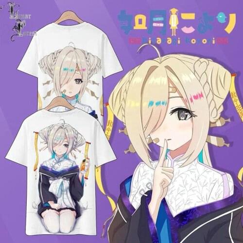 VTuber Kisaragi Koyori 3D Printing T-shirt Summer Fashion Round Neck Short Sleeve Popular Japan Harajuku Streetwear Plus Size