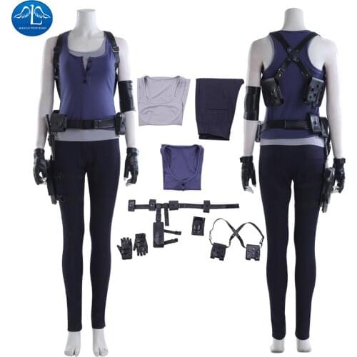 Resident Jill Valentine Cosplay Costume Full Suit For Women Girls Halloween Carnival Costume Made
