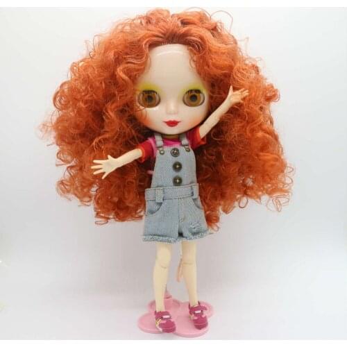 Joint body Nude Blyth Doll Factory doll Suitable For DIY.pink hair red 98