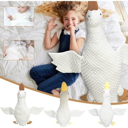 Animal Doll 3D Pillow Soft Waist Cushion Plush Stuffed Toy Decoration Gift White Big Goose Large Plush pillow Toy Bed-Decoration