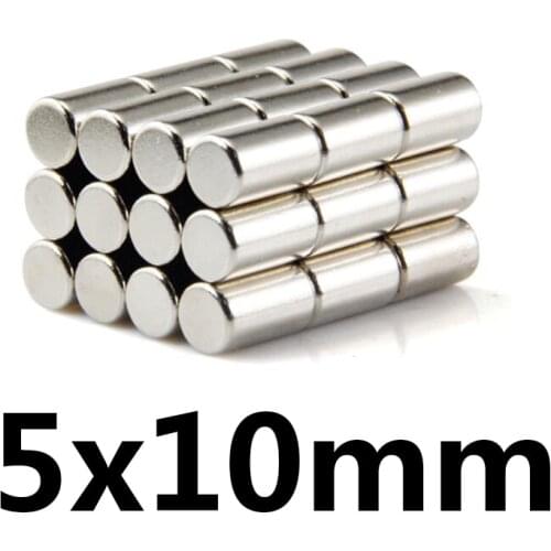 10/20/50/100PCS 5x10mm Round Neodymium Magnets 5mmx10mm Mini N35 Magnets Strong Cylindrical Rare Earth Magnets 5mmx10mm