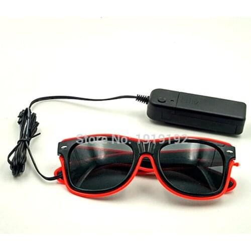 Fashionable el glasses El Wire Fashion LED Neon Light Up luminous glasses Costume Party Night Bar DJ Sunglasses